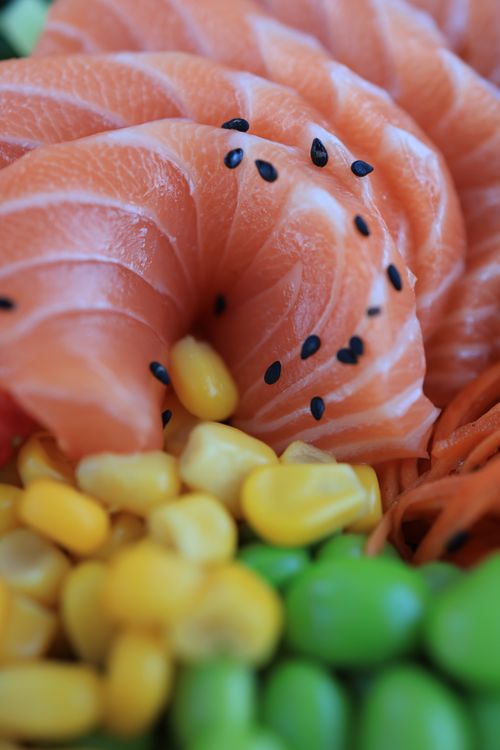 Close-up of a warm, home-style salmon and roasted vegetable dish, an example of a hormone-supportive wild salmon meal